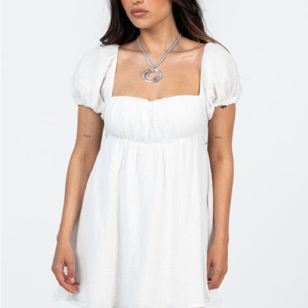 Princess Polly White Puff Sleeve Sundress